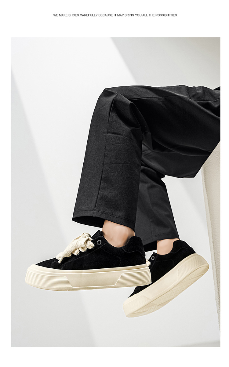 Unisex Plateau-Freizeitschuhe aus Wildleder mit Dämpfung und Schnürung detail 10