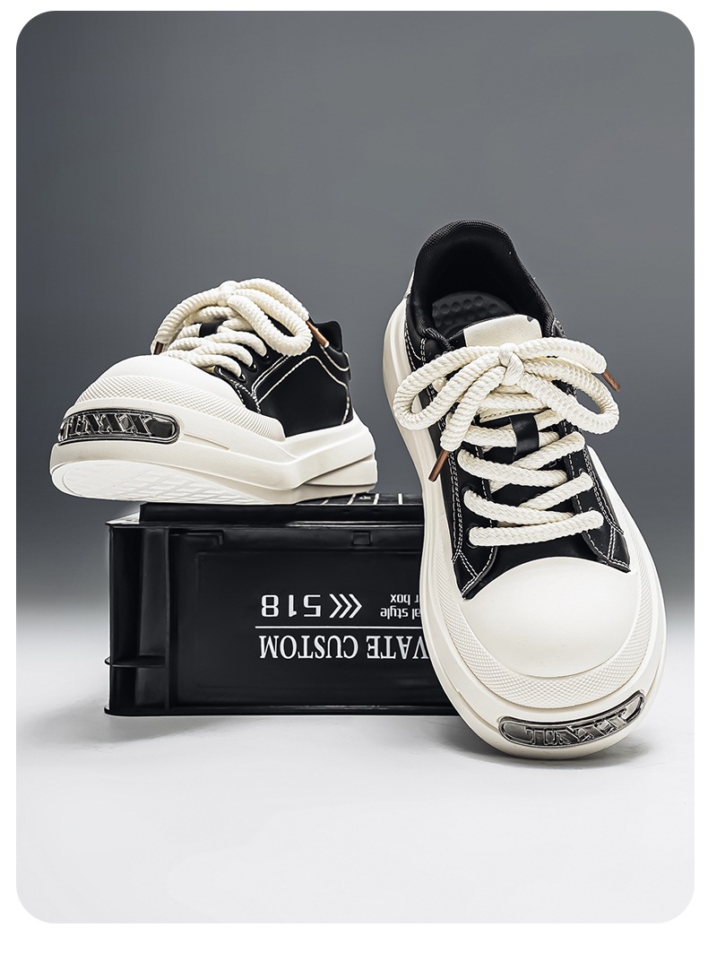 Gedämpfte Plateau-Freizeitschuhe für Herren mit Schnürung detail 3