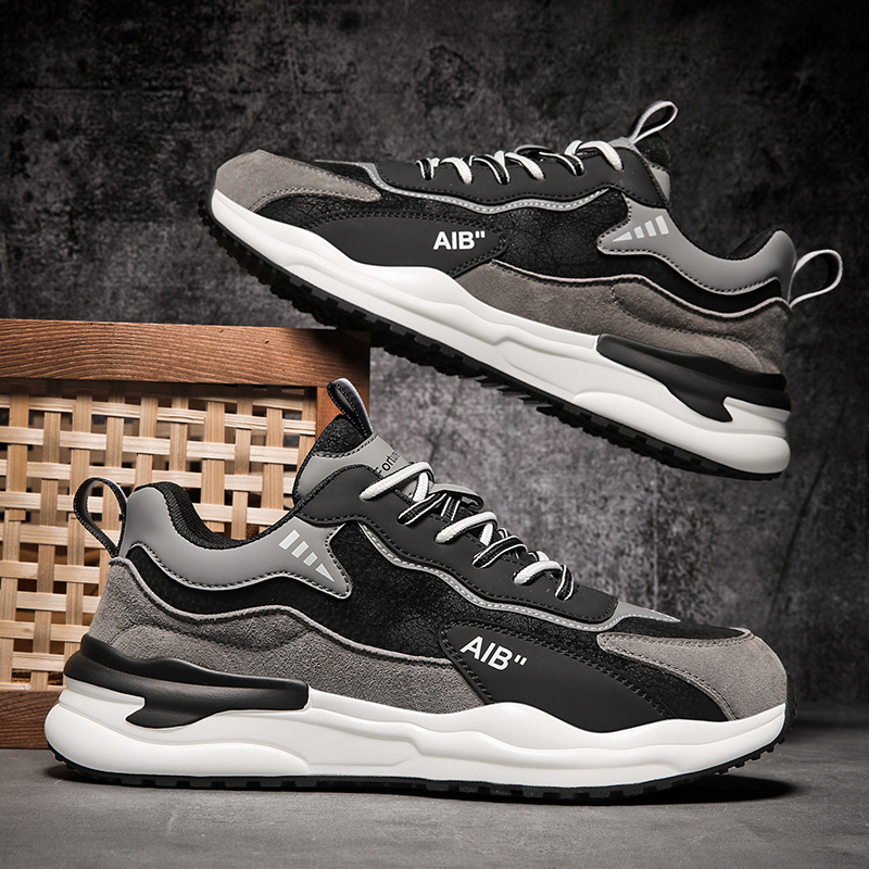 Sneakers casual da uomo stringate e ammortizzate con motivo colorblock 3