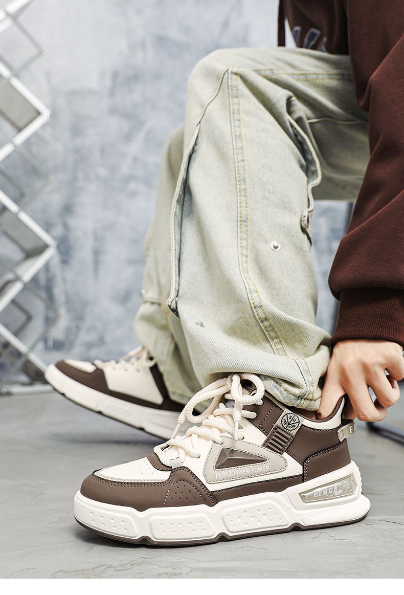 Men's Colorblock Cushioned Lace-Up Casual Shoes detail 1