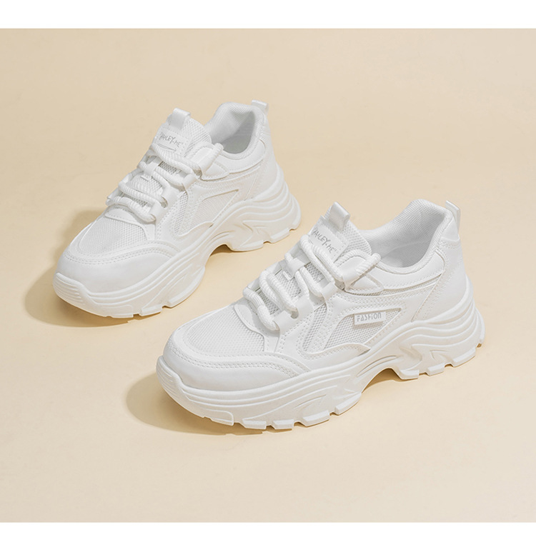 Atmungsaktive Plateau-Sneaker für Damen mit dicker Sohle detail 7