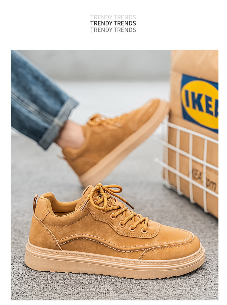 Gedämpfte Plateau-Freizeitschuhe für Herren mit Schnürung detail 6