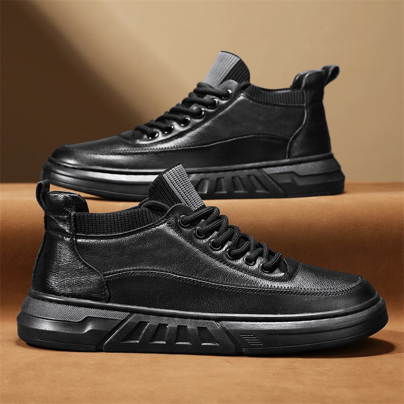 Warm gefütterte Herren-Freizeitschuhe aus PU-Leder