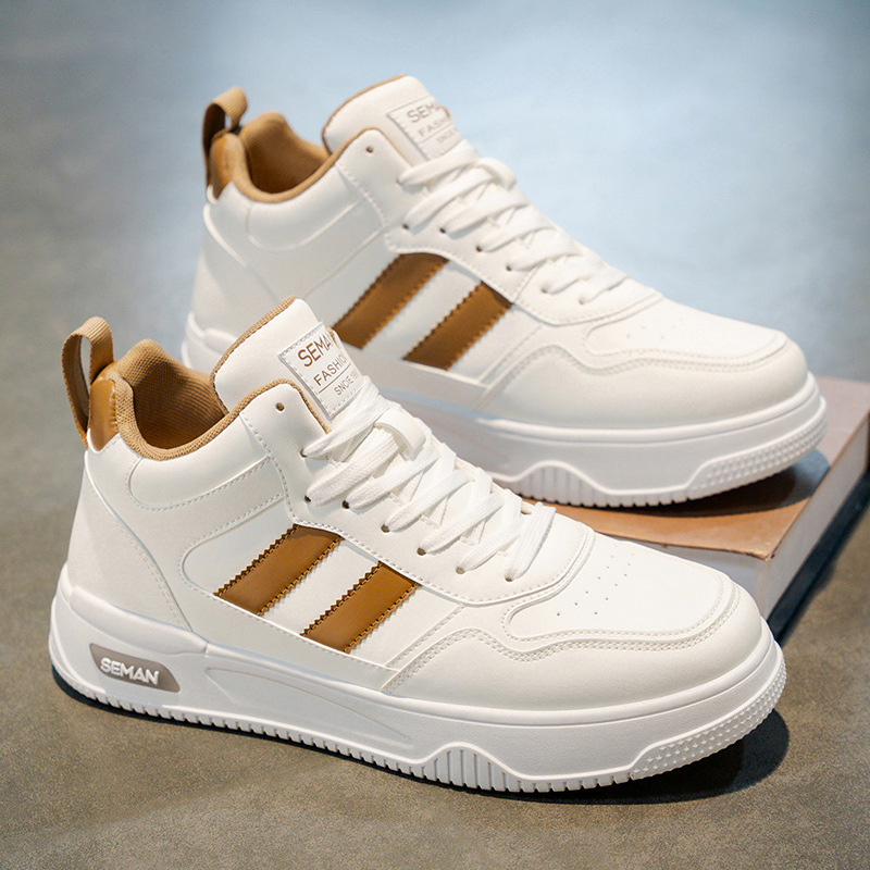 Men's Lace-Up PU Leather Colorblock Casual Sneakers 5