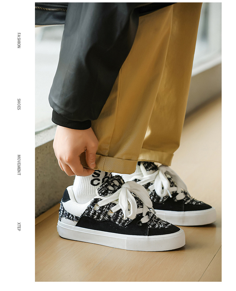 Unisex Colorblock Platform Lace-Up Skate Shoes detail 8