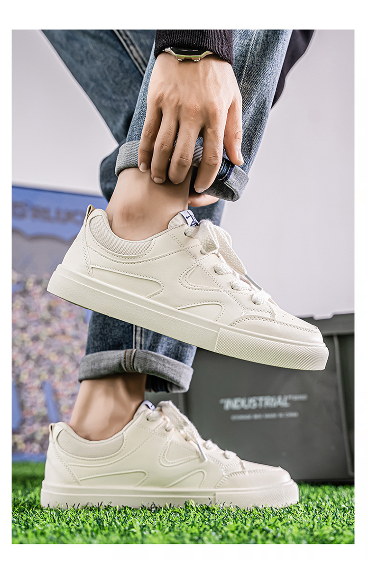 Men's Lace-Up PU Leather Casual Skate Shoes detail 2