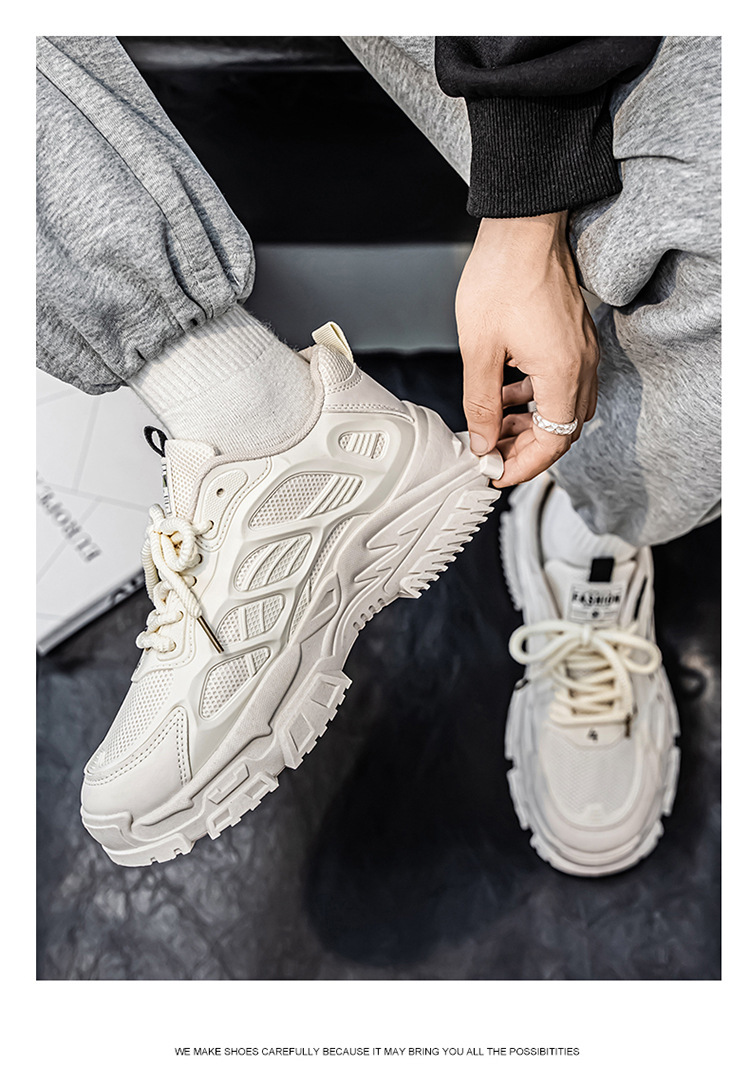 Atmungsaktive Herren-Freizeitschuhe mit Plateausohle und Schnürung detail 9