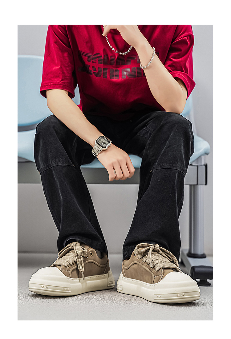 Men's Platform Lace-Up Chunky Casual Shoes detail 15