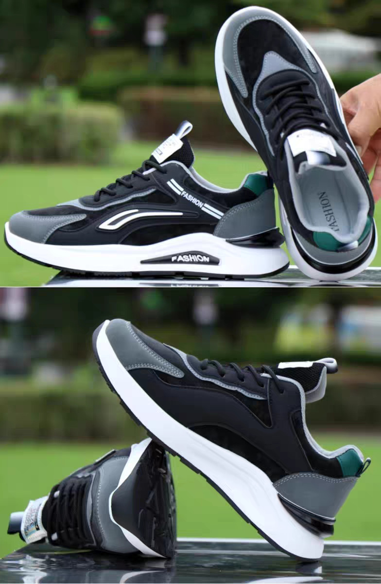 Men's Colorblock Cushioned Lace-Up Casual Sneakers detail 6