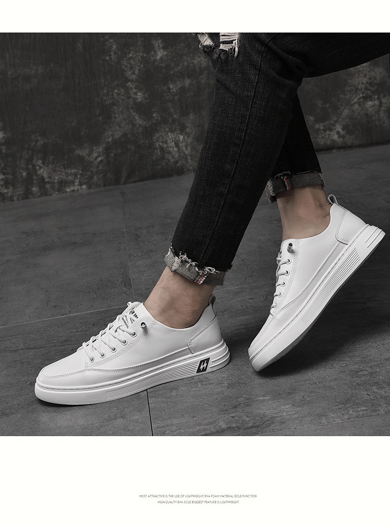 Men's Breathable Leather Lace-Up Casual Shoes detail 4