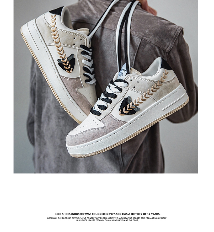 Scarpe da skate unisex traspiranti stringate con motivo color block detail 8