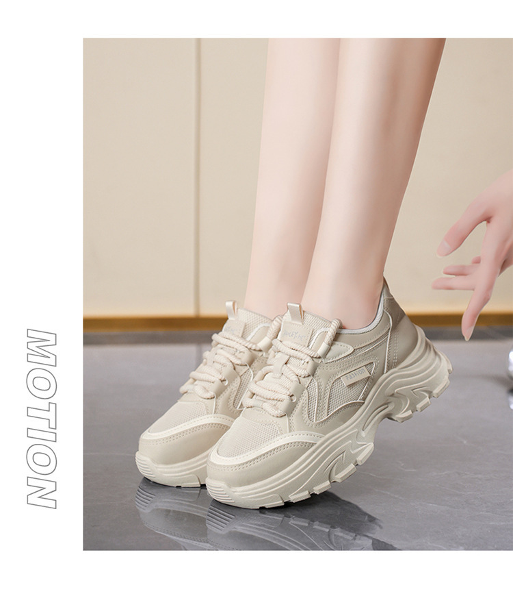Atmungsaktive Plateau-Sneaker für Damen mit dicker Sohle detail 1