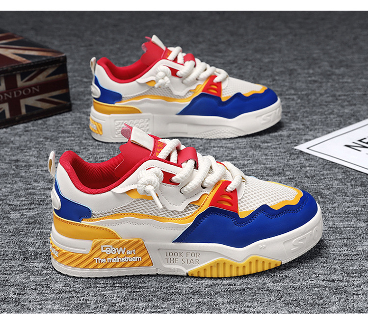 Men's Breathable Colorblock Lace-Up Casual Shoes detail 18