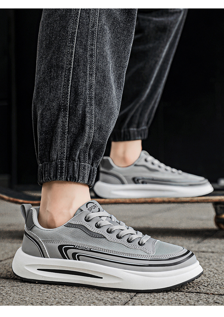 Sneakers casual da uomo traspiranti in mesh con lacci detail 11