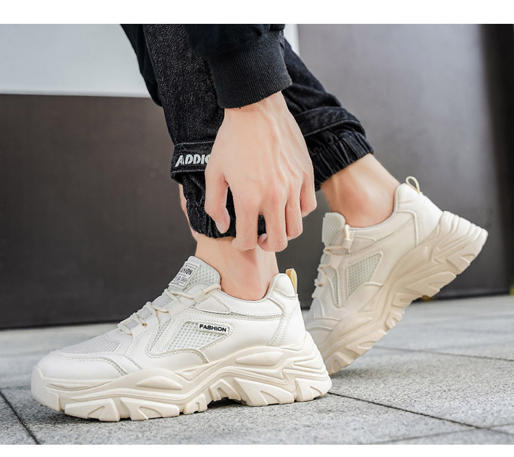 Baskets casual à plateforme et lacets pour homme respirantes detail 10