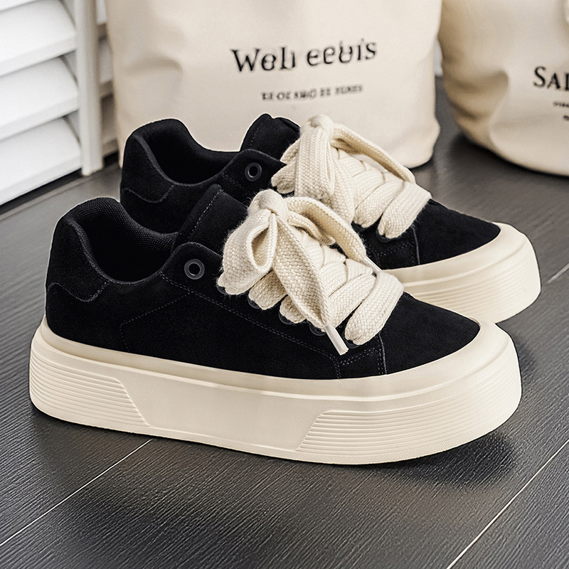 Unisex Plateau-Freizeitschuhe aus Wildleder mit Dämpfung und Schnürung 6