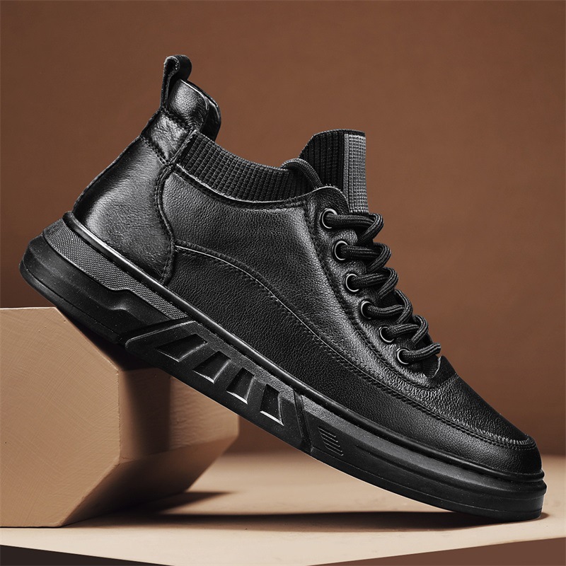 Warme heren casual schoenen van PU-leer met pluche voering detail 4