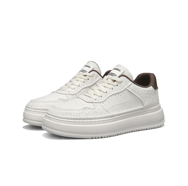 Sneakers casual da uomo stringate con plateau in pelle PU detail 16