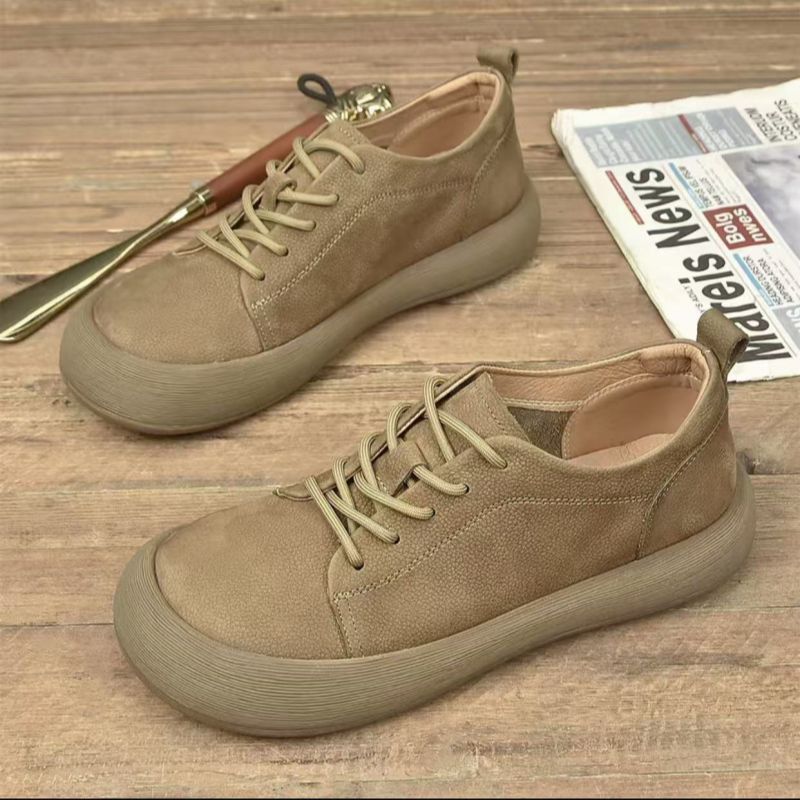 Scarpe casual da donna con lacci in pelle PU a punta tonda detail 2