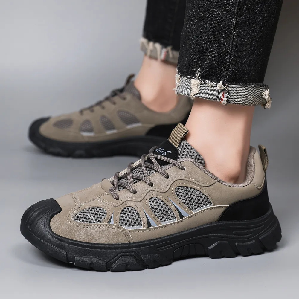 Zapatos casuales de exterior para hombre con malla transpirable y cordones 5