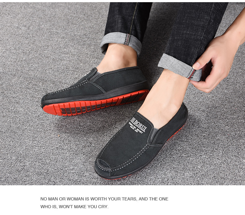 Zapatos casuales slip-on de lona transpirable para hombre detail 2