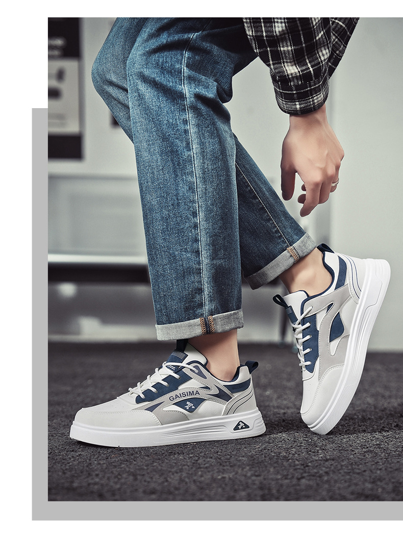 Scarpe casual da uomo stringate e traspiranti con design color block detail 3