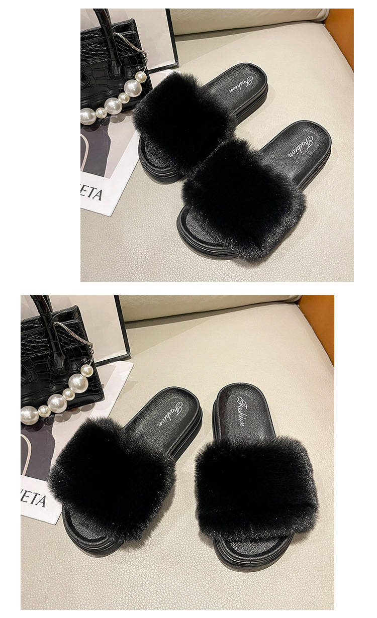 Pantofole da donna in morbido peluche con plateau e punta aperta detail 10