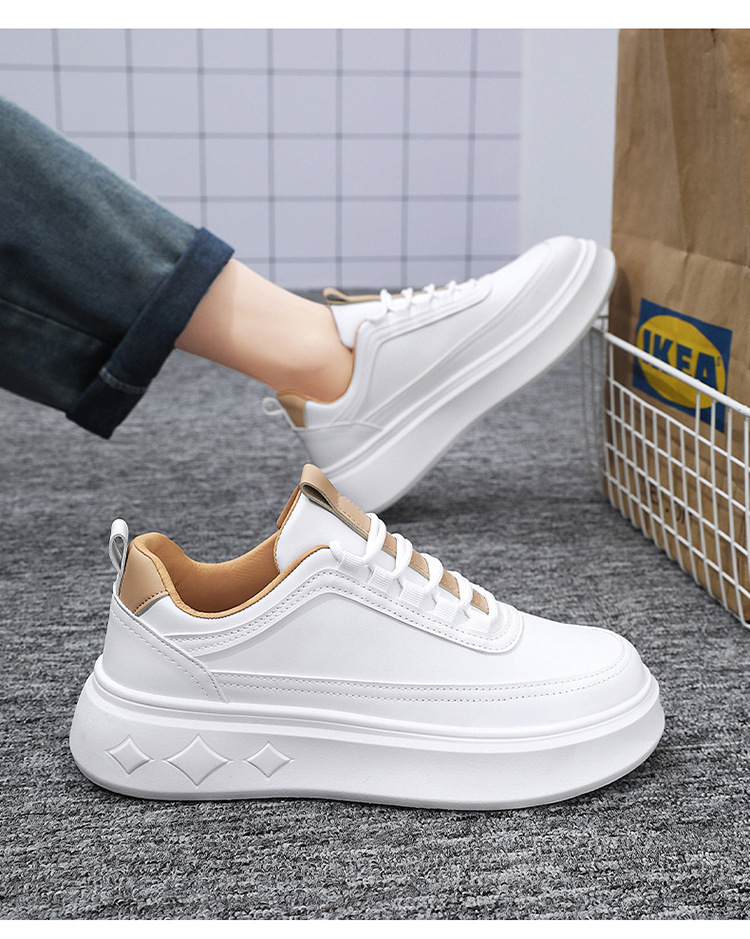 Herren Plateau-Freizeitschuhe aus Leder mit Dämpfung detail 4