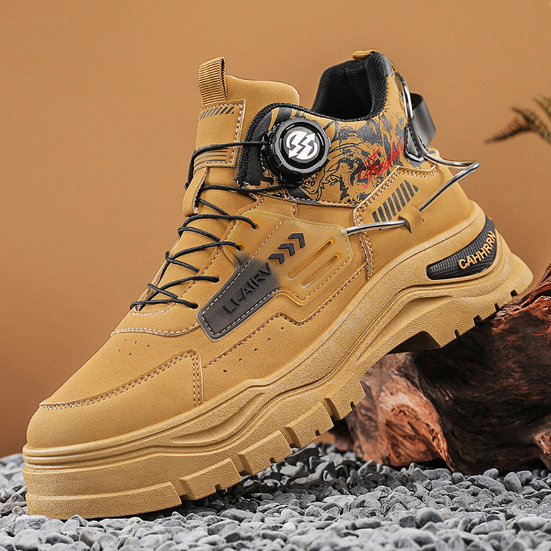 Men's Colorblock Non-Slip High-Top Casual Shoes 4