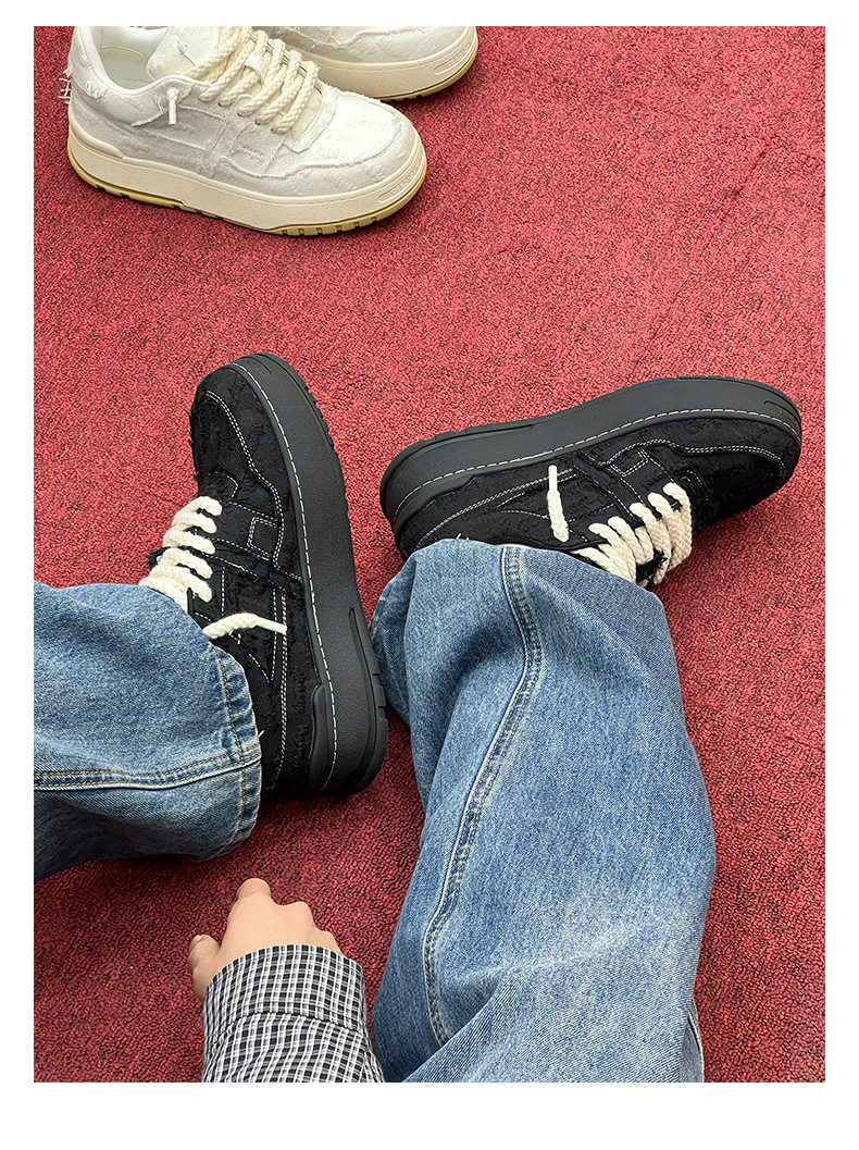 Unisex Plateau-Freizeitschuhe im Distressed-Look mit Schnürung detail 12