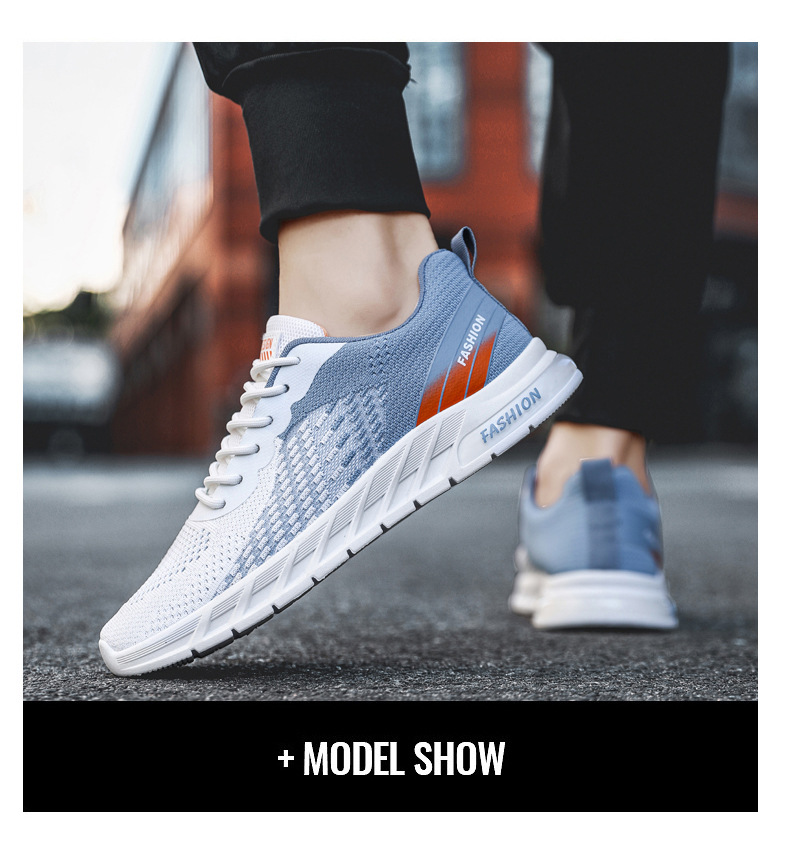 Men's Breathable Mesh Lace-Up Running Shoes detail 11