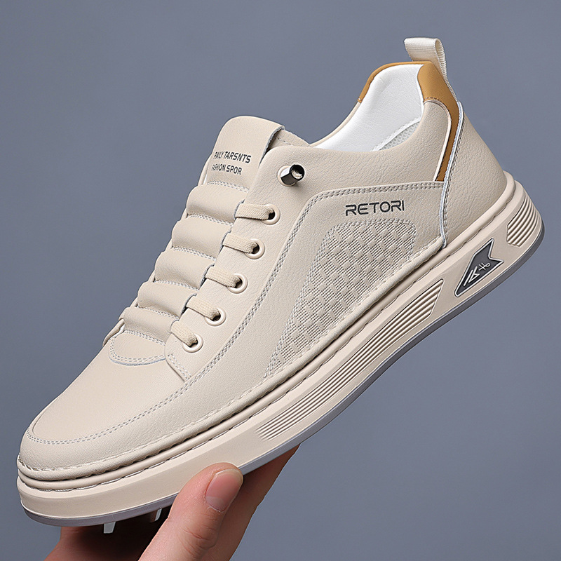 Atmungsaktive Leder-Freizeitschuhe für Herren mit Schnürung 5