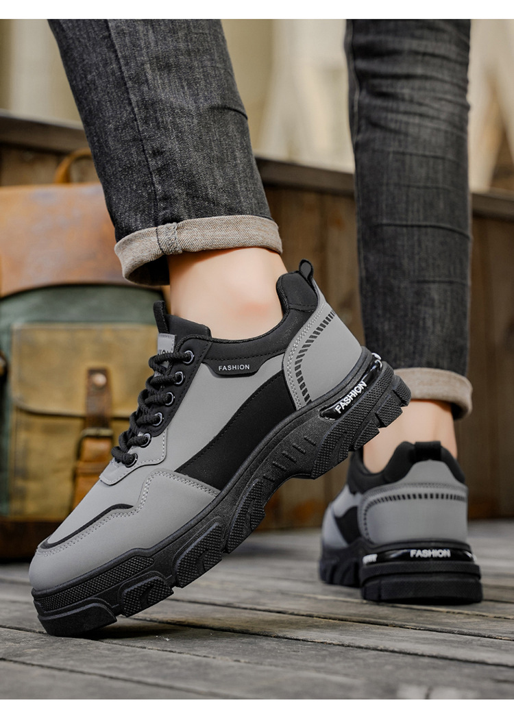 Chaussures casual pour homme à lacets et semelle antidérapante bicolore detail 7