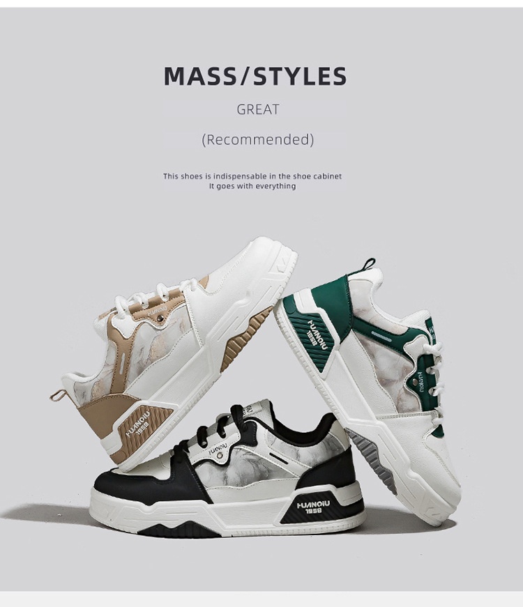 Men's Colorblock Lace-Up Casual Platform Sneakers detail 1