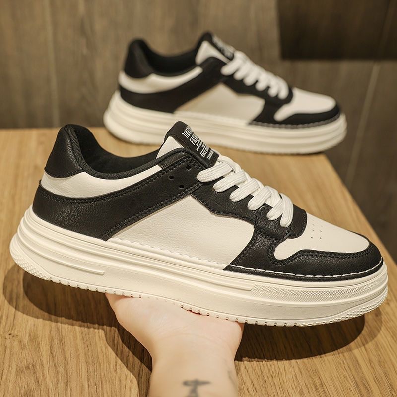 Baskets à plateforme à lacets en cuir PU pour hommes 5