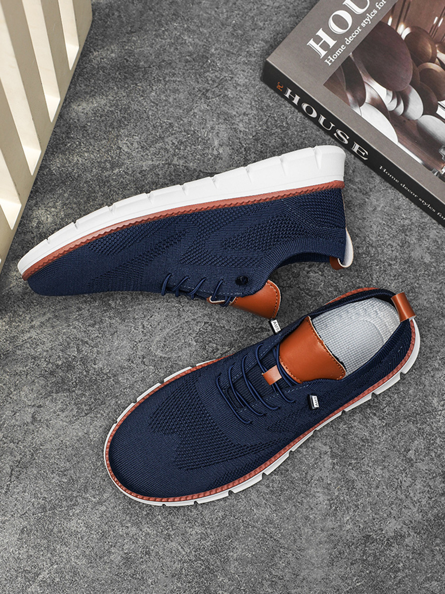 Atmungsaktive Strick-Freizeitschuhe für Herren mit Schnürung detail 8