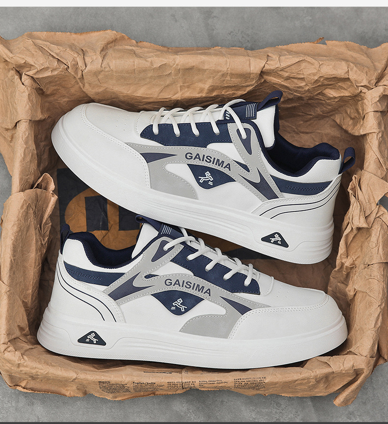 Scarpe casual da uomo stringate e traspiranti con design color block detail 2