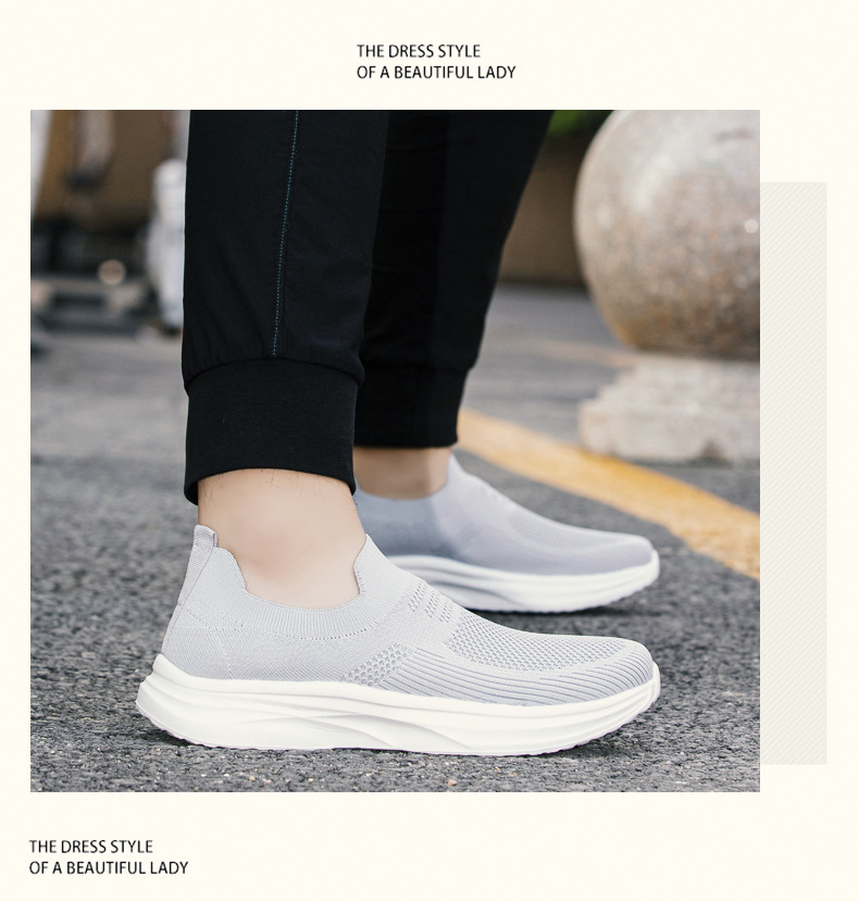 Men's Breathable Knit Slip-On Casual Shoes detail 3