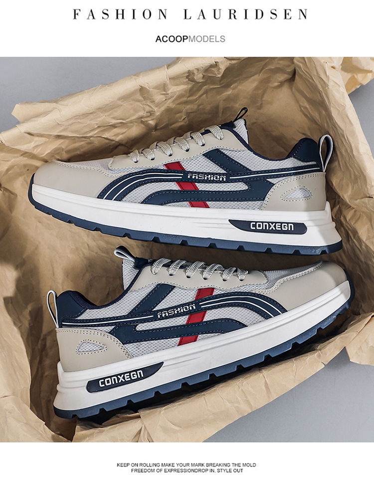 Sneakers da uomo traspiranti stringate con suola ammortizzata detail 9