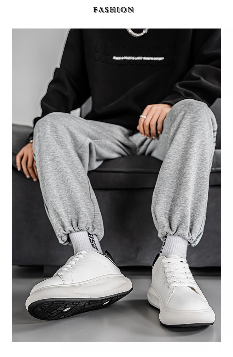 Gedämpfte Plateau-Freizeitschuhe für Herren mit Schnürung detail 9