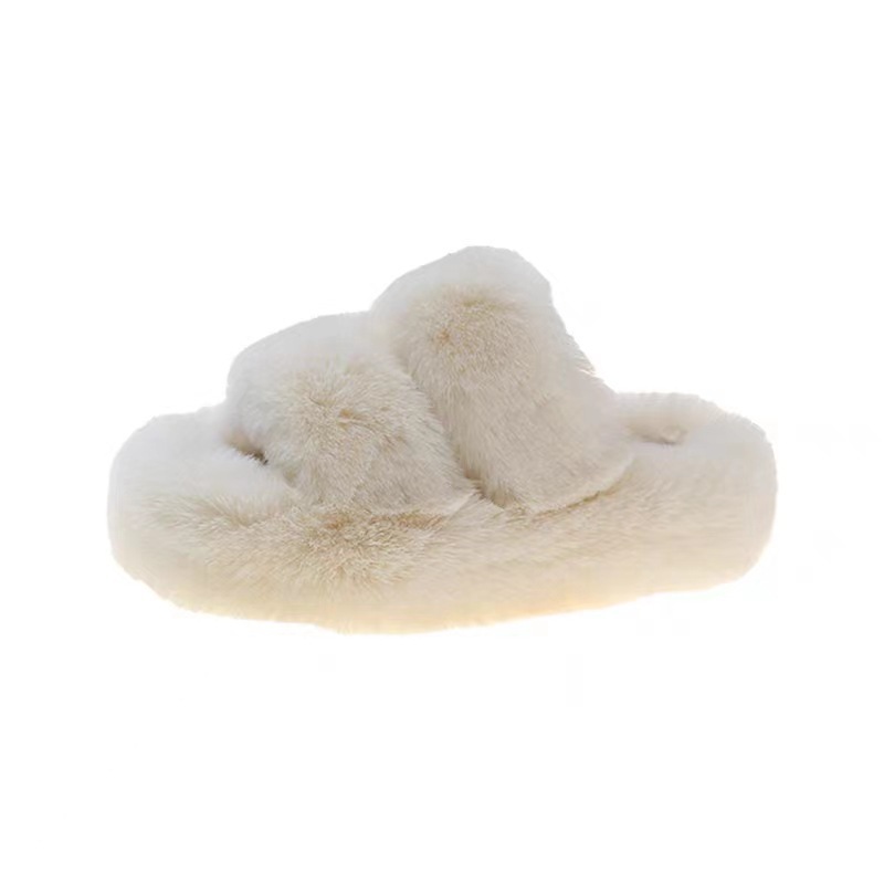 Chaussons douillets en peluche à bout ouvert pour femme 6