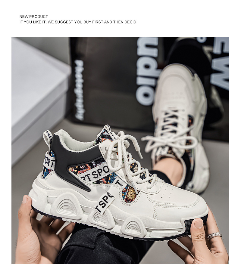 Rutschfeste Plateau-Freizeitschuhe für Herren mit Schnürung detail 13