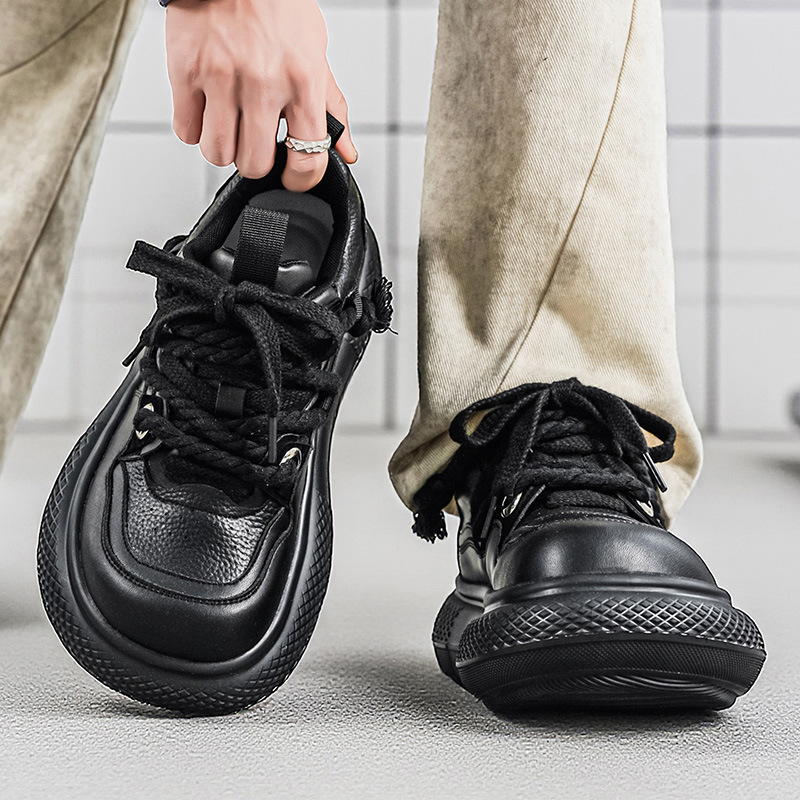 Men's Platform Chunky Cushioned Lace-Up Casual Shoes detail 11