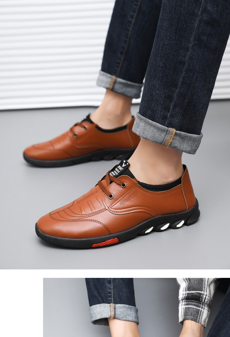 Lichtgewicht casual schoenen voor heren van PU-leer detail 7