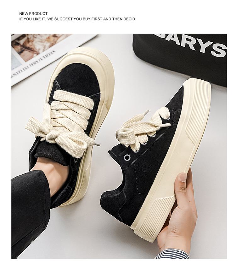 Unisex Plateau-Freizeitschuhe aus Wildleder mit Dämpfung und Schnürung detail 13