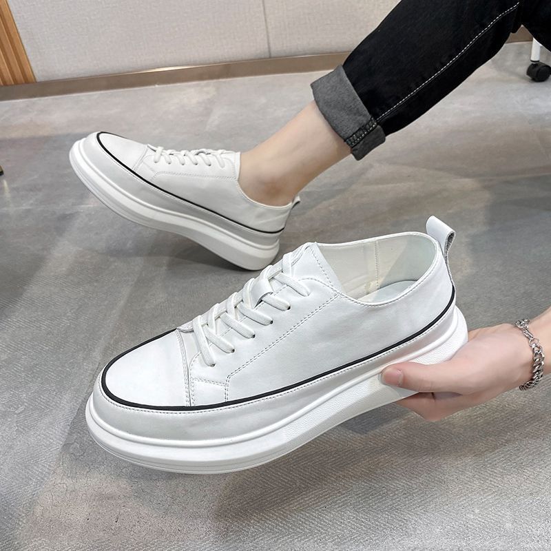 Plateau-Freizeitschuhe für Herren aus PU-Leder zum Schnüren 3
