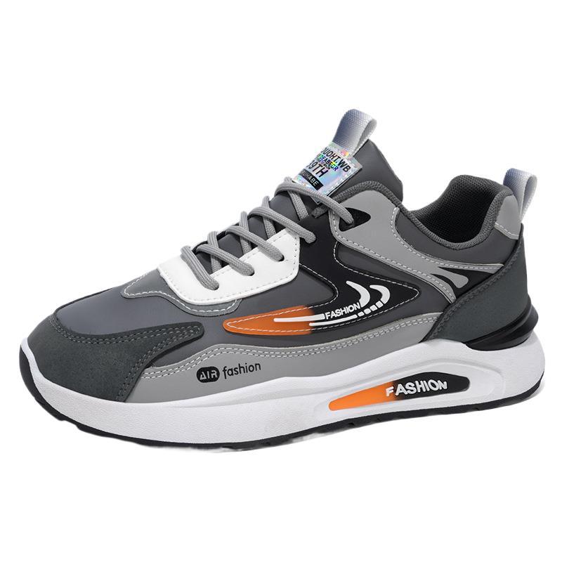 Gedempte heren sneakers met veters en colourblock-design 6
