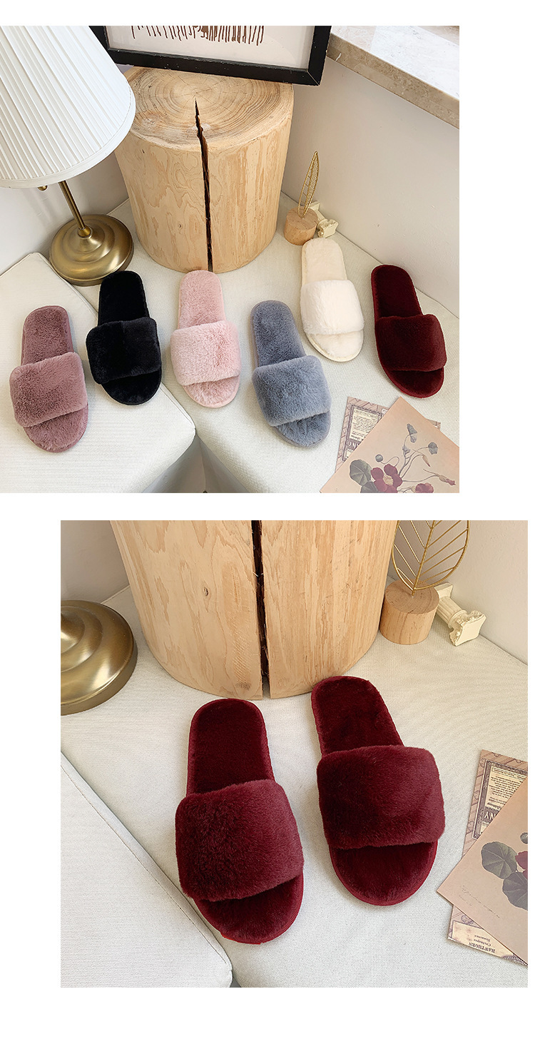Chaussons douillets en peluche à bout ouvert pour femme detail 13