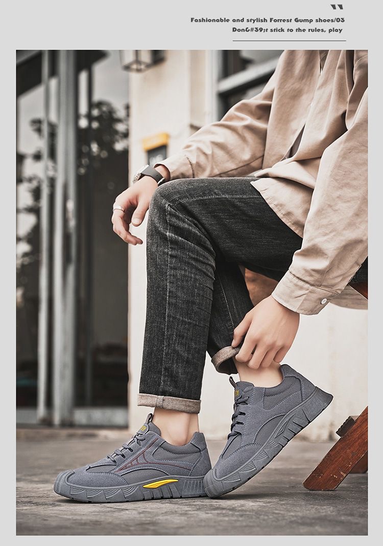 Atmungsaktive Herren-Freizeitschuhe aus Wildleder zum Schnüren detail 7