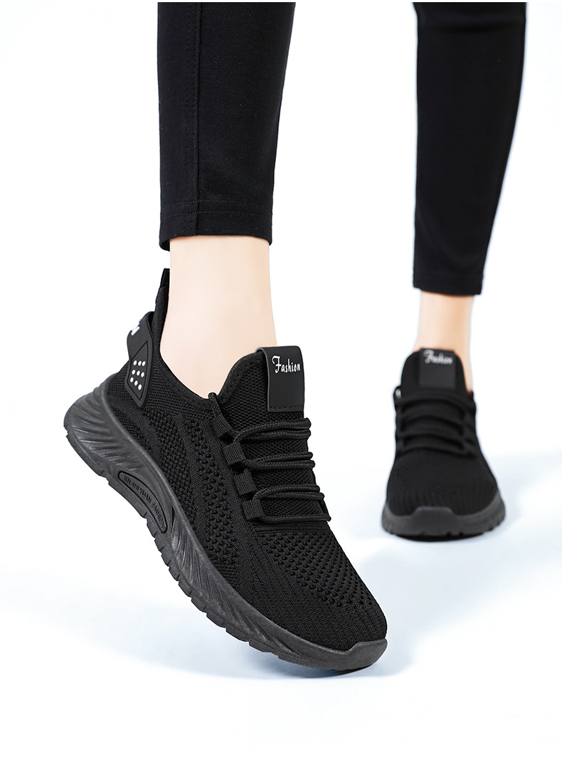 Women's Breathable Knit Lace-Up Running Shoes detail 16
